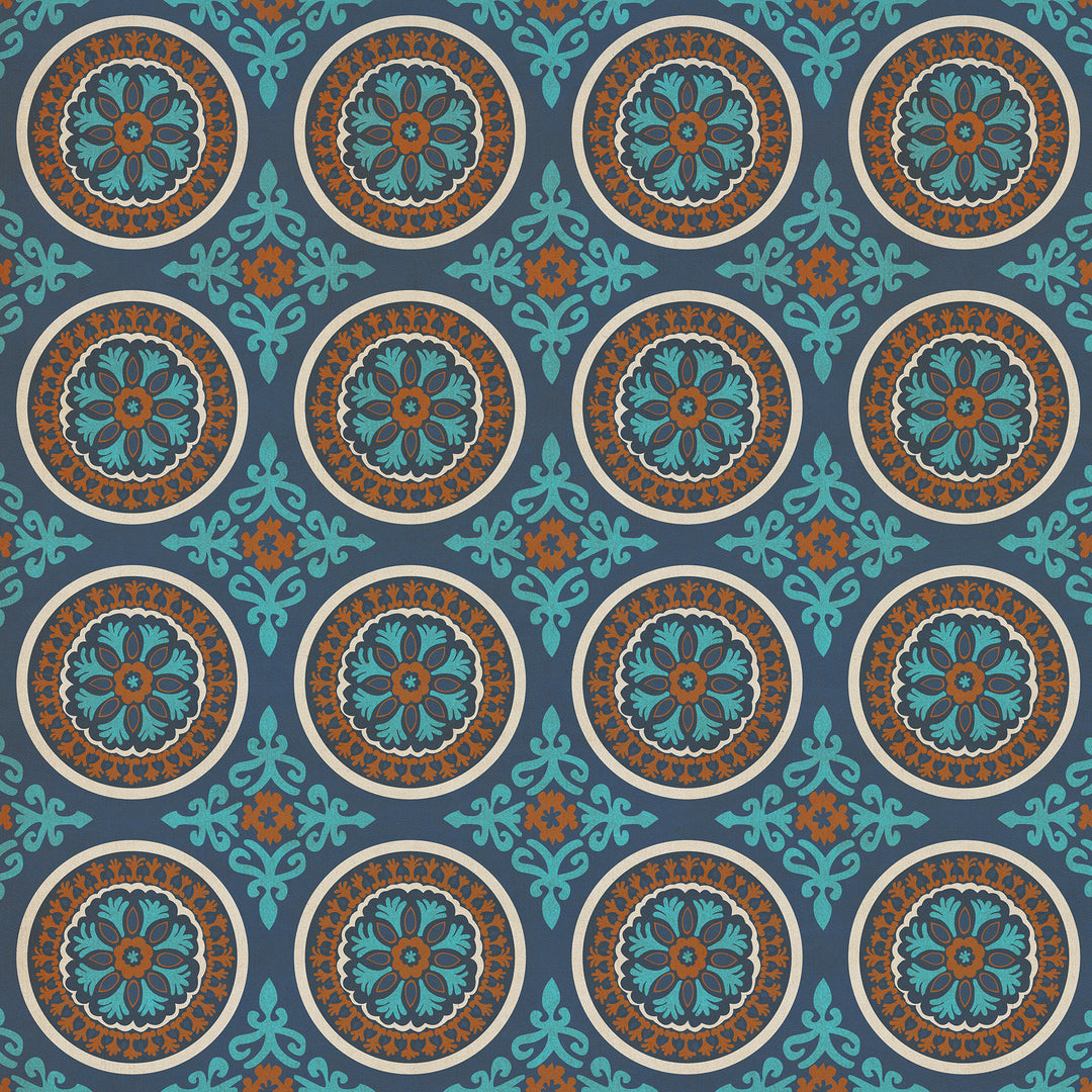 Vintage Vinyl Floorcloth Rug (Pattern 43 Samadi)