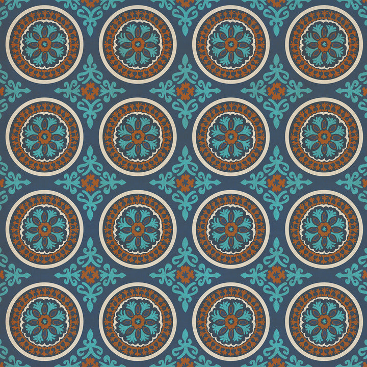 Vintage Vinyl Floorcloth Rug (Pattern 43 Samadi)