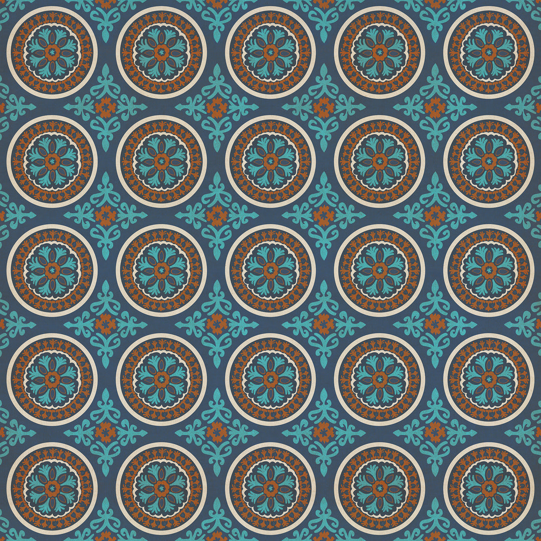 Vintage Vinyl Floorcloth Rug (Pattern 43 Samadi)