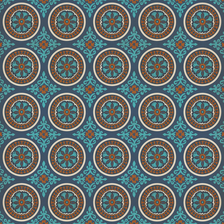 Vintage Vinyl Floorcloth Rug (Pattern 43 Samadi)