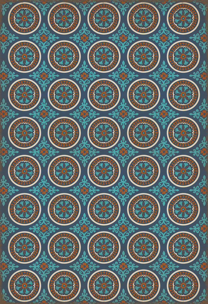 Vintage Vinyl Floorcloth Rug (Pattern 43 Samadi)