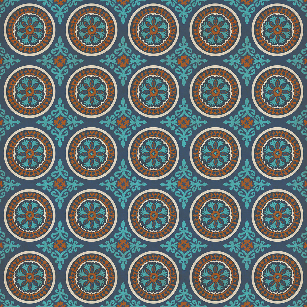 Vintage Vinyl Floorcloth Rug (Pattern 43 Samadi)