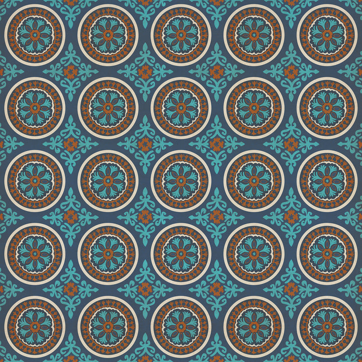 Vintage Vinyl Floorcloth Rug (Pattern 43 Samadi)