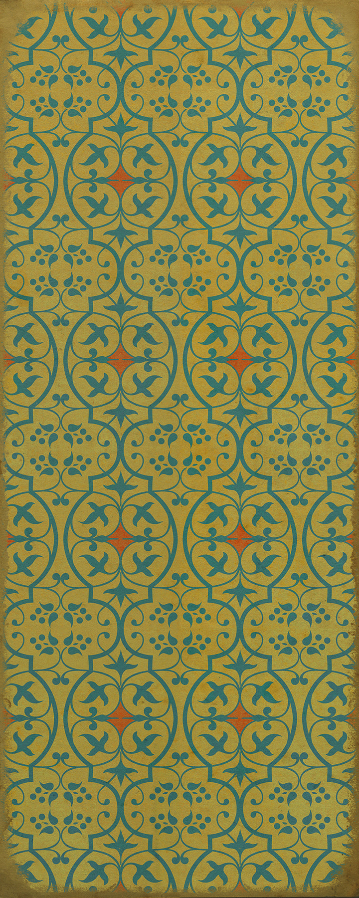 Vintage Vinyl Floorcloth Rug (Pattern 51 a Little Madness in the Spring)