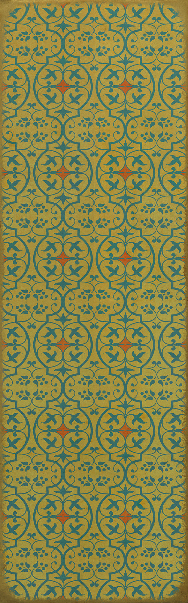 Vintage Vinyl Floorcloth Rug (Pattern 51 a Little Madness in the Spring)