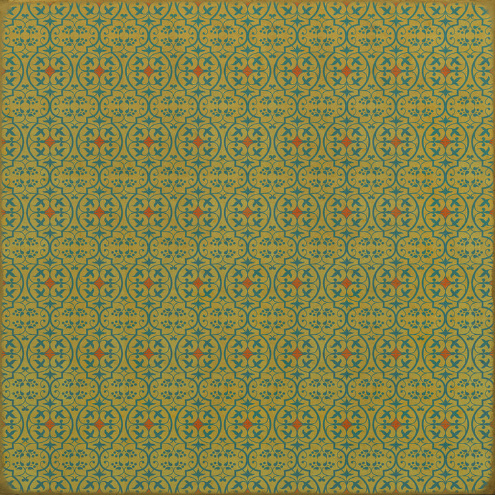 Vintage Vinyl Floorcloth Rug (Pattern 51 a Little Madness in the Spring)