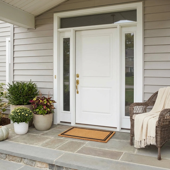 Entryways With Border Coir Doormat