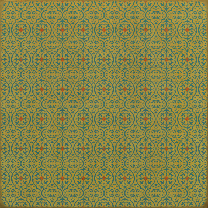 Vintage Vinyl Floorcloth Rug (Pattern 51 a Little Madness in the Spring)