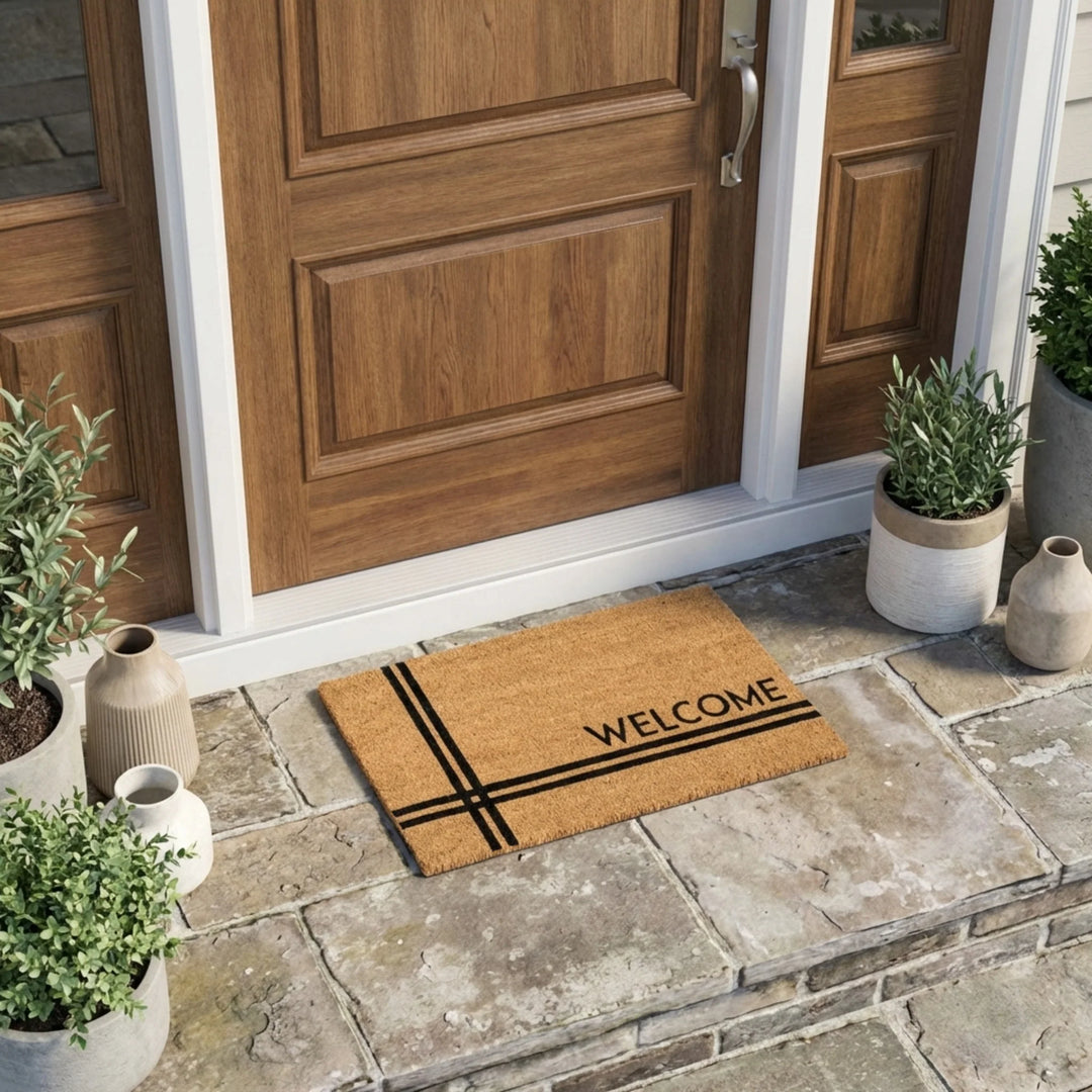 Entryways Crisscross Welcome Coir Doormat