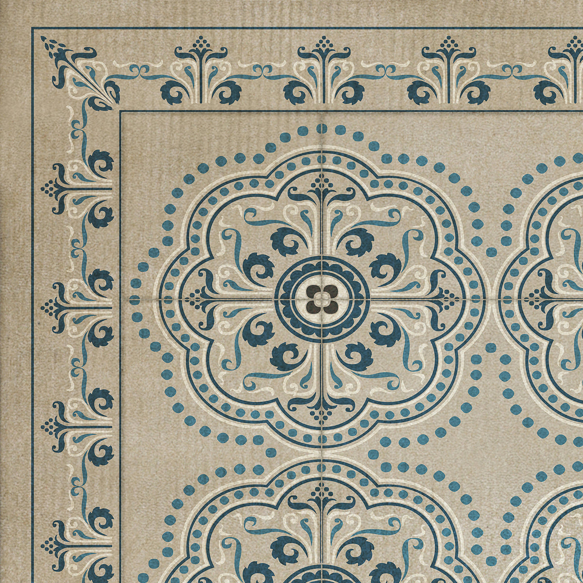 Floor Rug Pattern Vintage Vinyl Floorcloth Rug (Pattern 28 It is Delightful to Tell It ...
