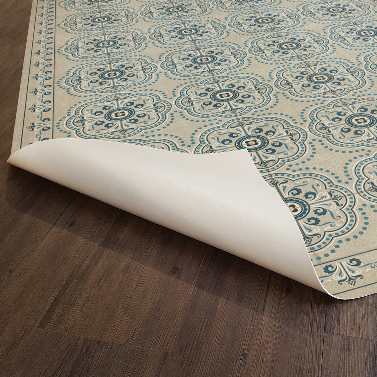 Floor Rug Pattern Vintage Vinyl Floorcloth Rug (Pattern 28 It is Delightful to Tell It ...