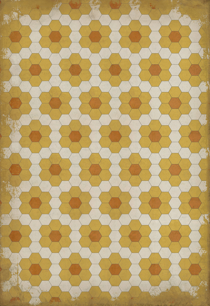 Vintage Vinyl Floorcloth Mats (Pattern 02 Pushing Up Daisies)