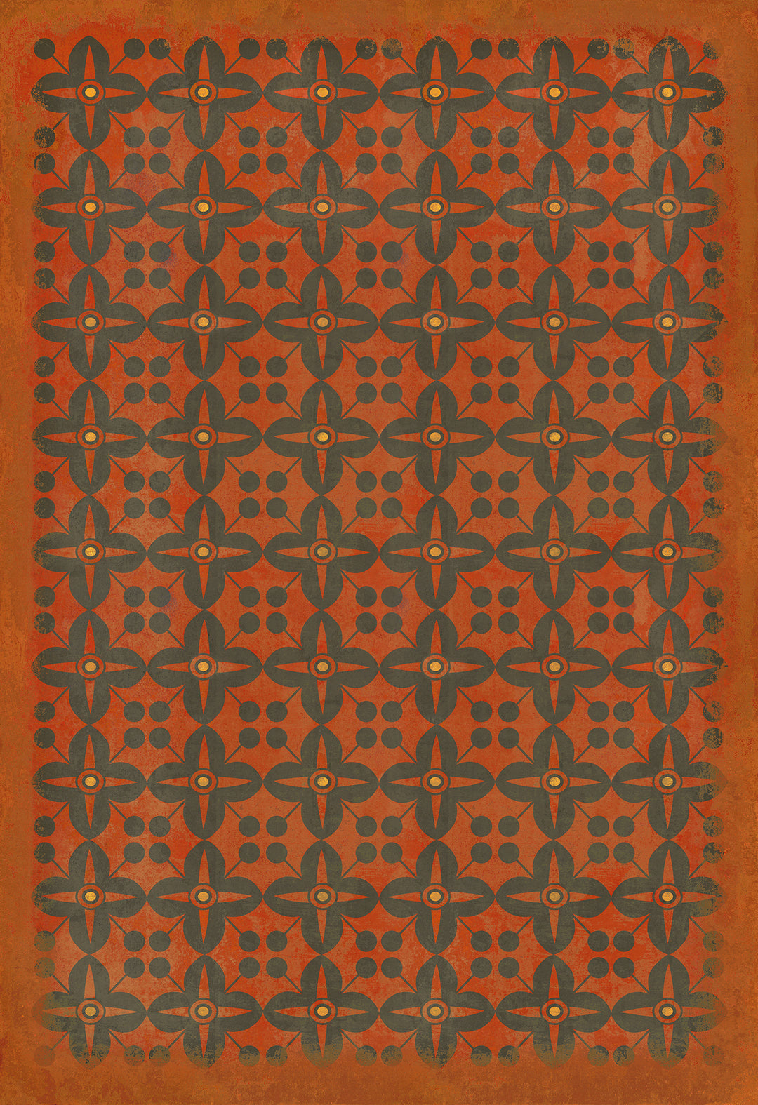 Vintage Vinyl Floorcloth Mats (Pattern 03 Red Rum)