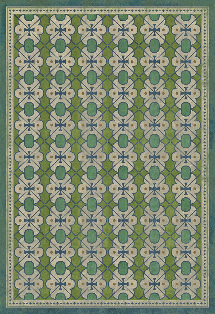 Vintage Vinyl Floorcloth Mats (Pattern 05 Mrs. Peacock)