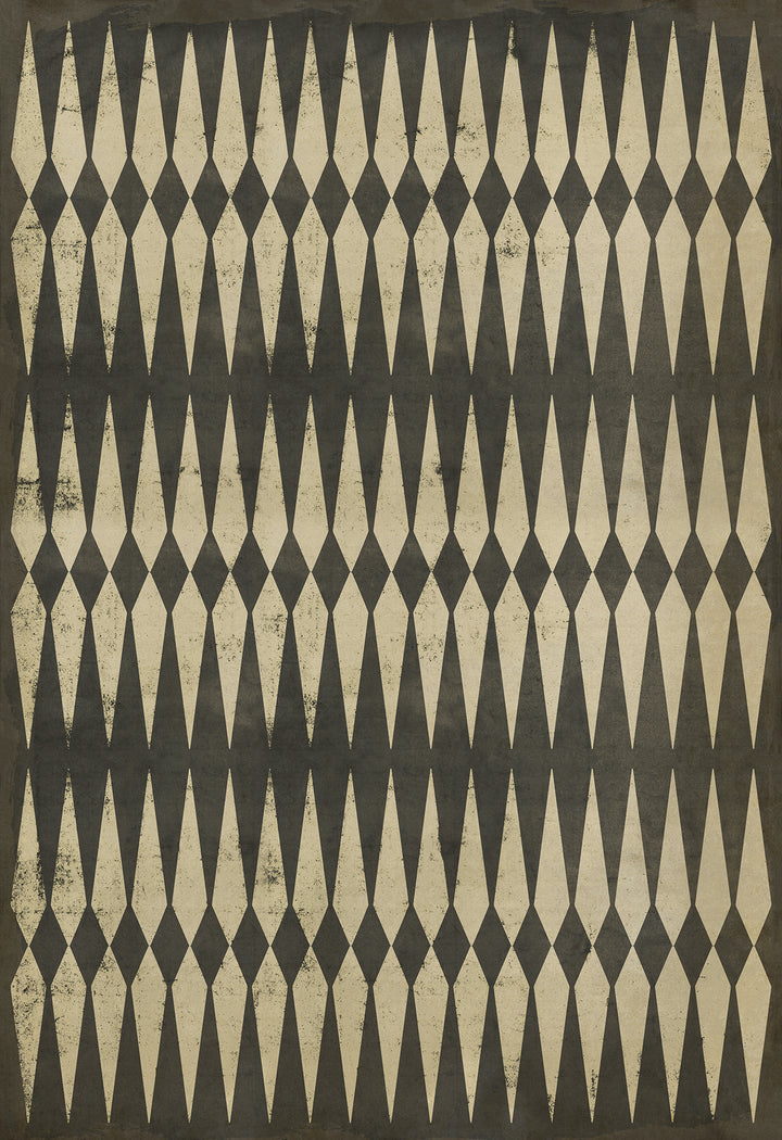 Vintage Vinyl Floorcloth Rug (Pattern 08 Backgammon)