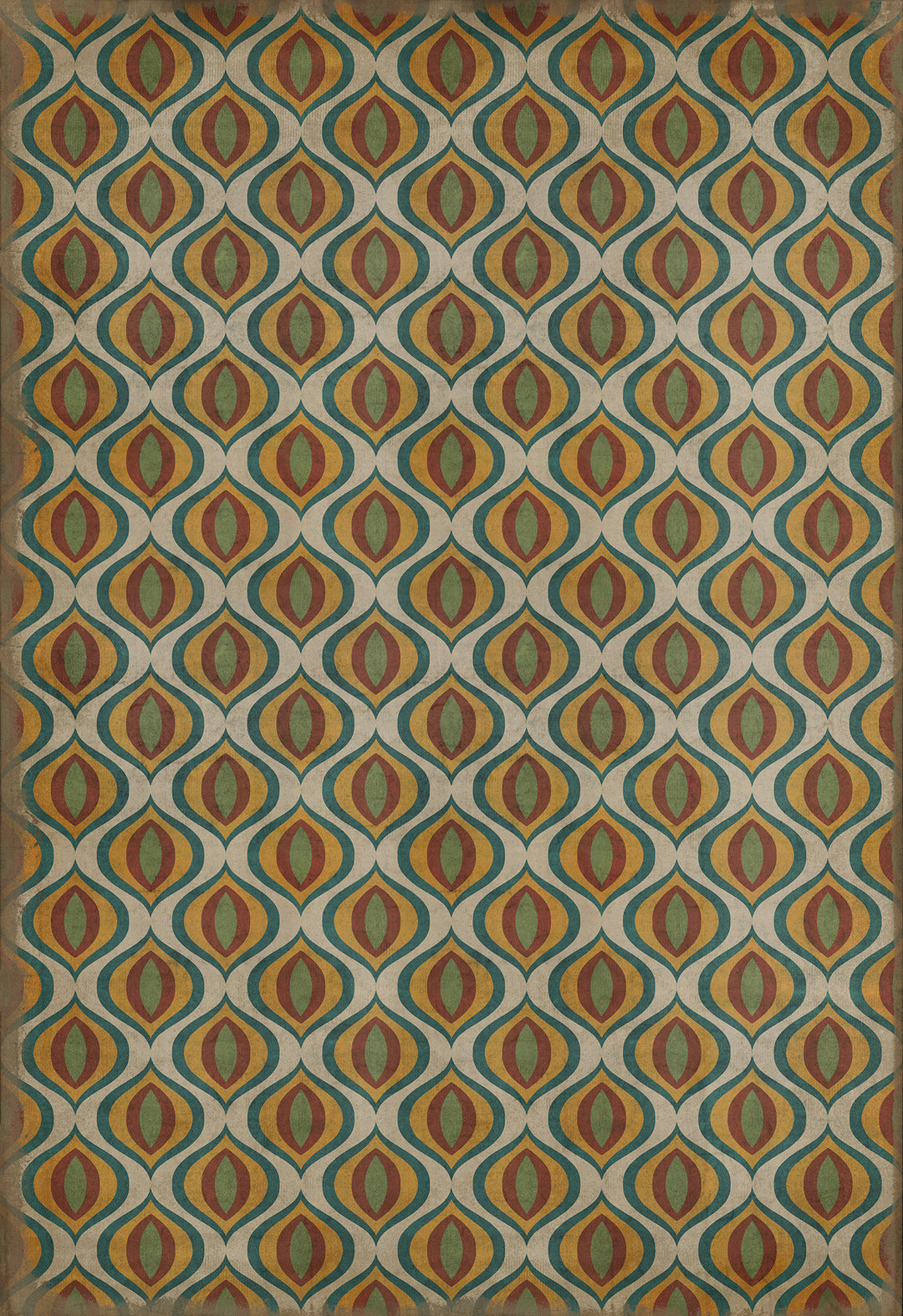 Vintage Vinyl Floorcloth Rug (Classic Pattern 15 Svengali)