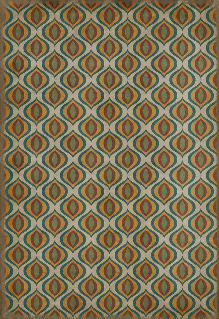 Vintage Vinyl Floorcloth Rug (Classic Pattern 15 Svengali)