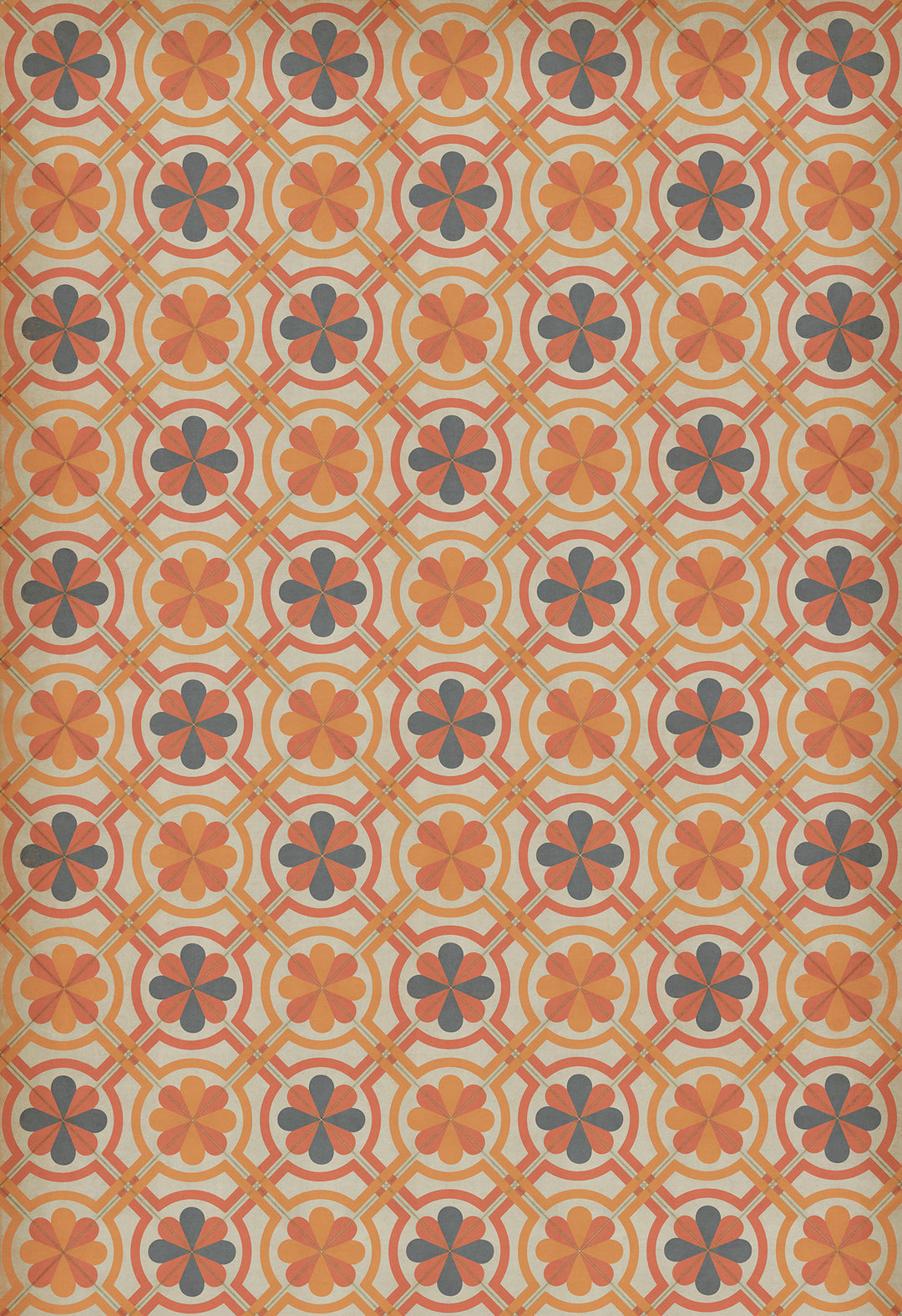 Vintage Vinyl Floorcloth Rug (Pattern 19 Galileo)