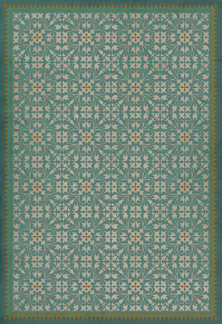 Vintage Vinyl Floorcloth Rug (Pattern 21 Contrarwise)