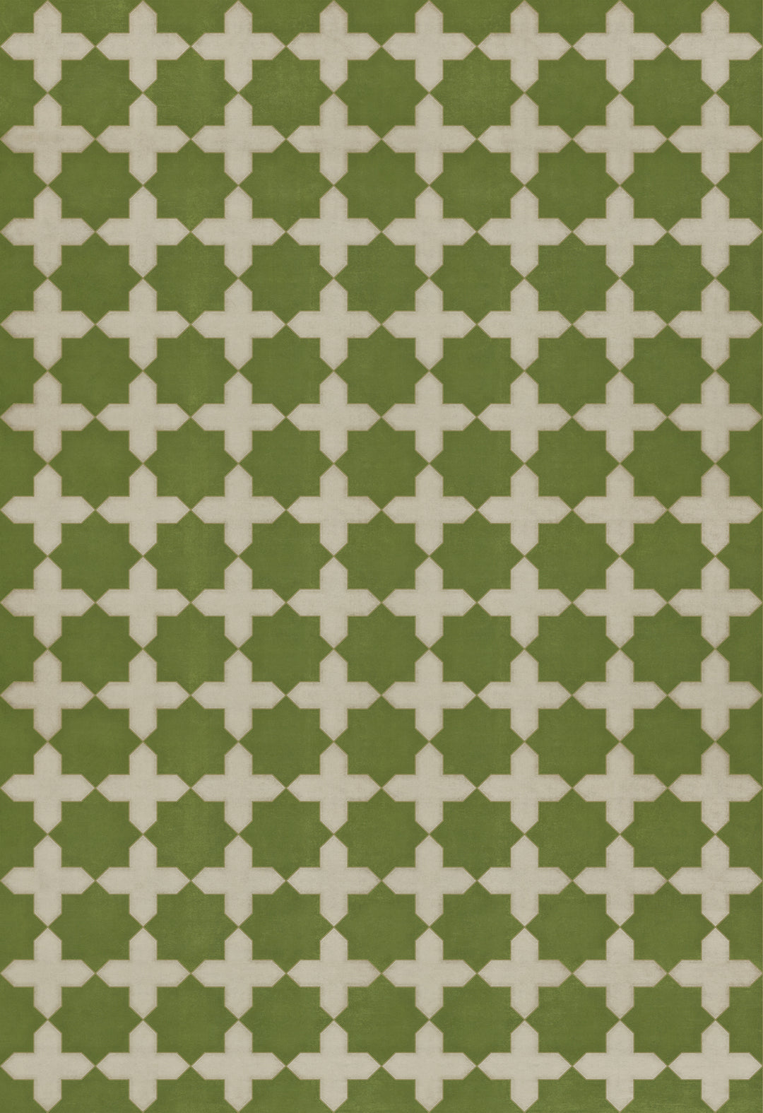 Vintage Vinyl Floorcloth Rug (Pattern 23 Nor Any Green Thing)