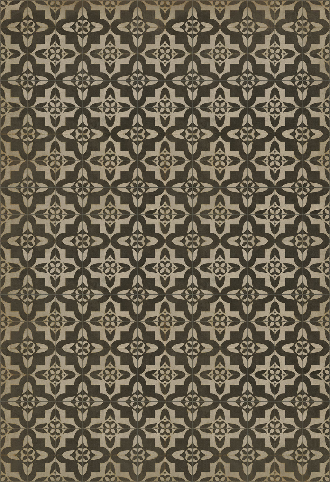Vintage Vinyl Floorcloth Rug (Pattern 33 Boggled)