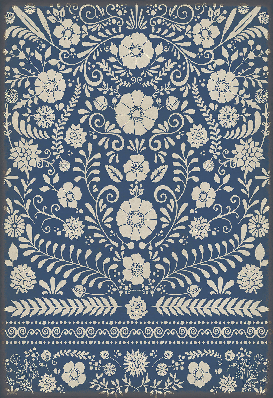 Vintage Vinyl Floorcloth Rug (Pattern 36 Dickinson)