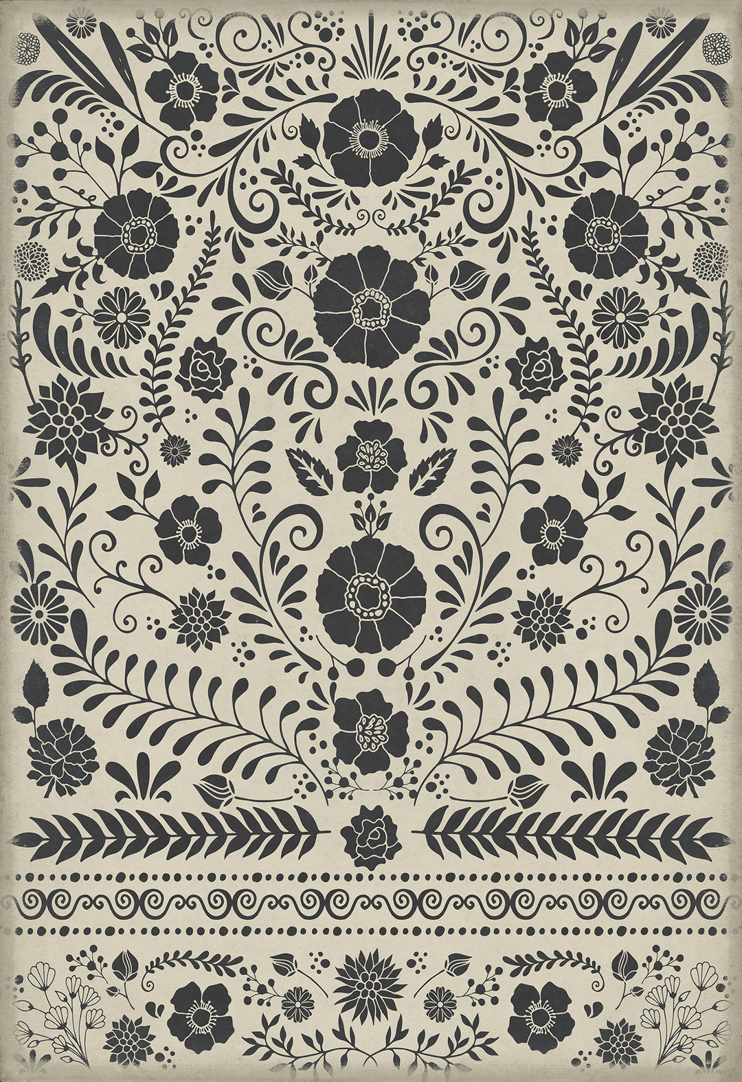 Vintage Vinyl Floorcloth Rug (Pattern 36 Lovecraft)