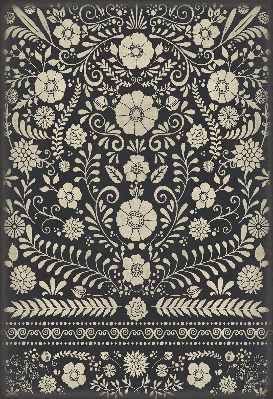 Vintage Vinyl Floorcloth Rug (Pattern 36 Saboteur)