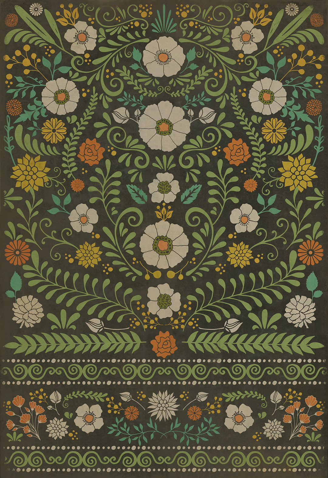 Vintage Vinyl Floorcloth Rug (Pattern 36 The Arranger of Disorder)