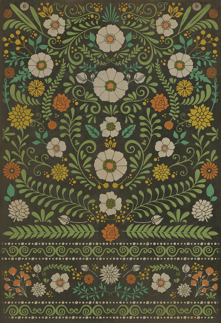 Vintage Vinyl Floorcloth Rug (Pattern 36 The Arranger of Disorder)