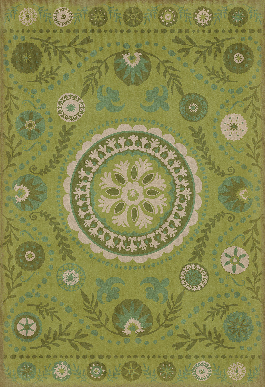 Vintage Vinyl Floorcloth Rug (Pattern 38 A Garden Path)