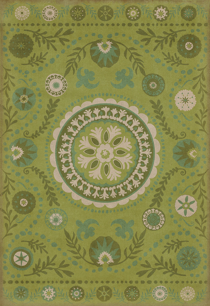 Vintage Vinyl Floorcloth Rug (Pattern 38 A Garden Path)