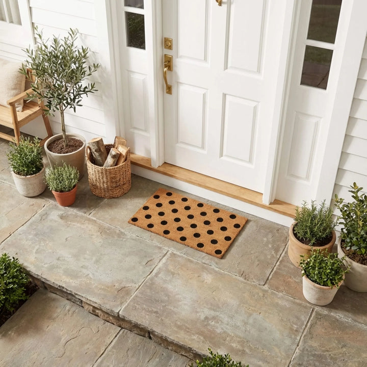 Entryways Polka Dots Coir Doormat