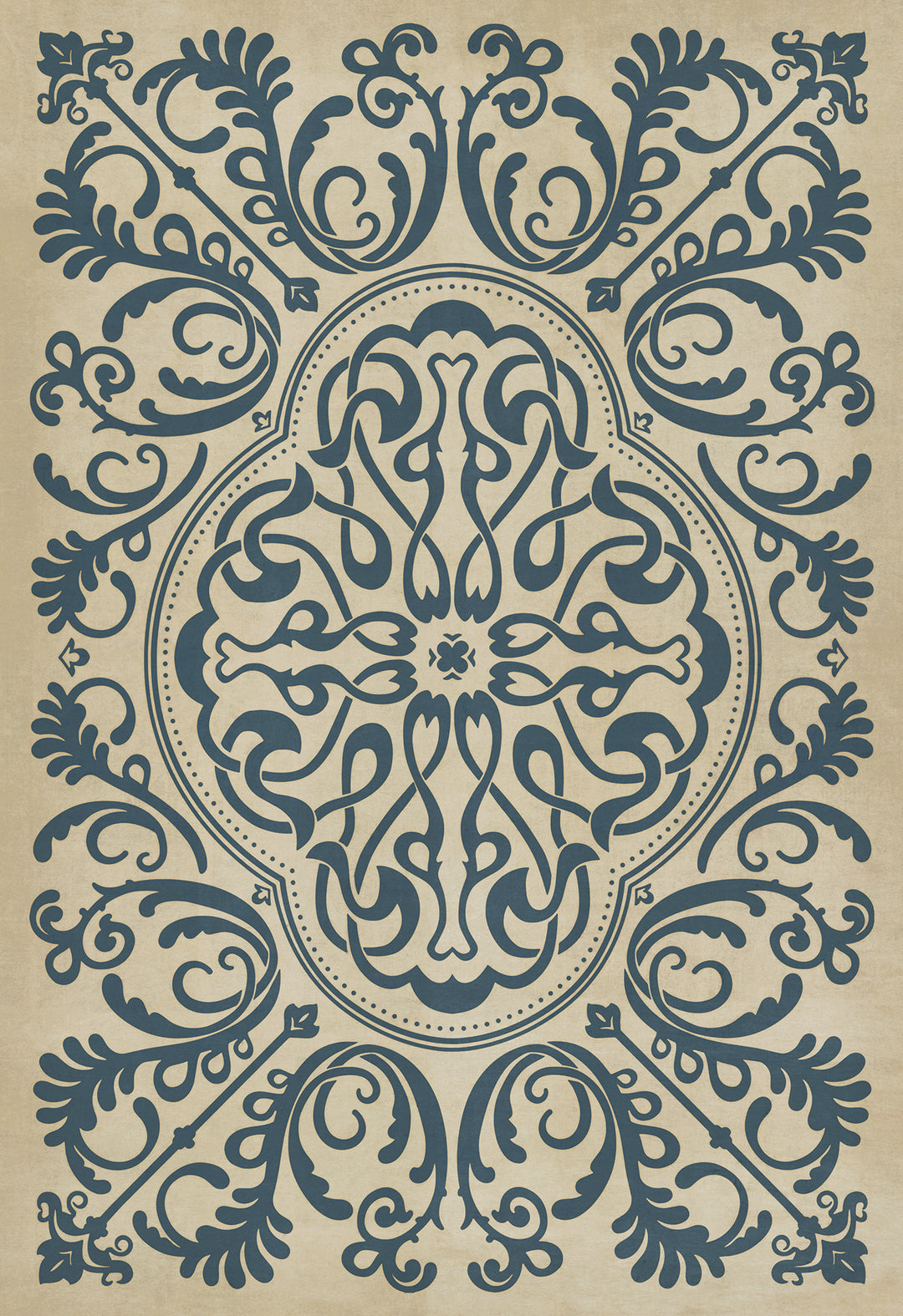 Vintage Vinyl Floorcloth Rug (Pattern 39 Gin Rummy)