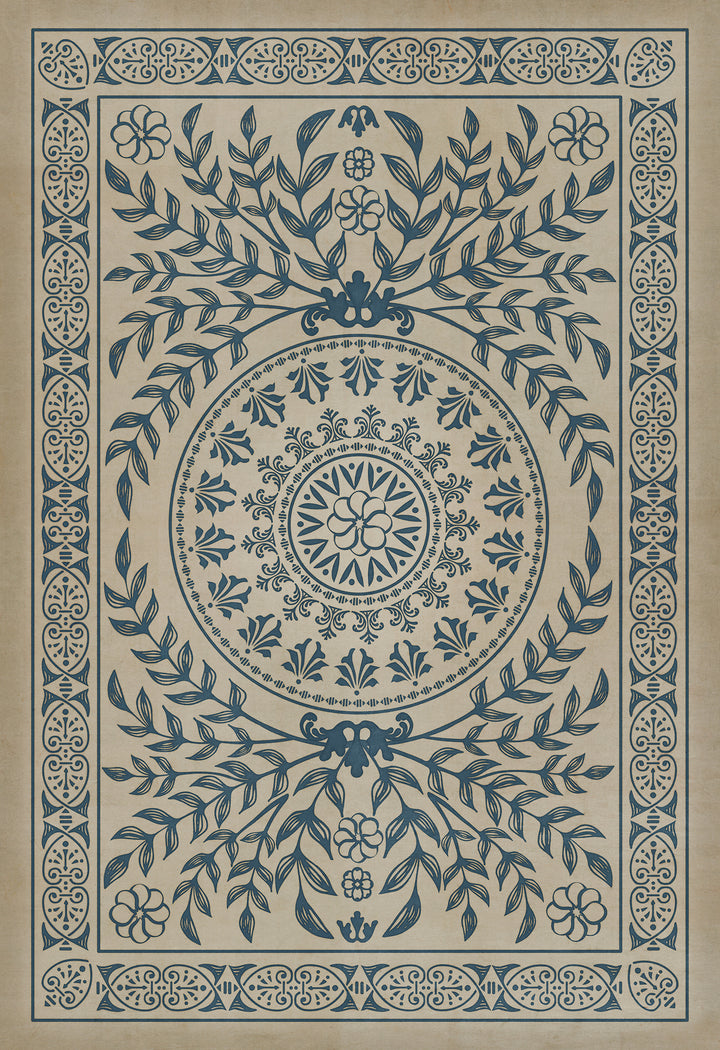 Vintage Vinyl Floorcloth Rug (Pattern 40 Isola Bella)
