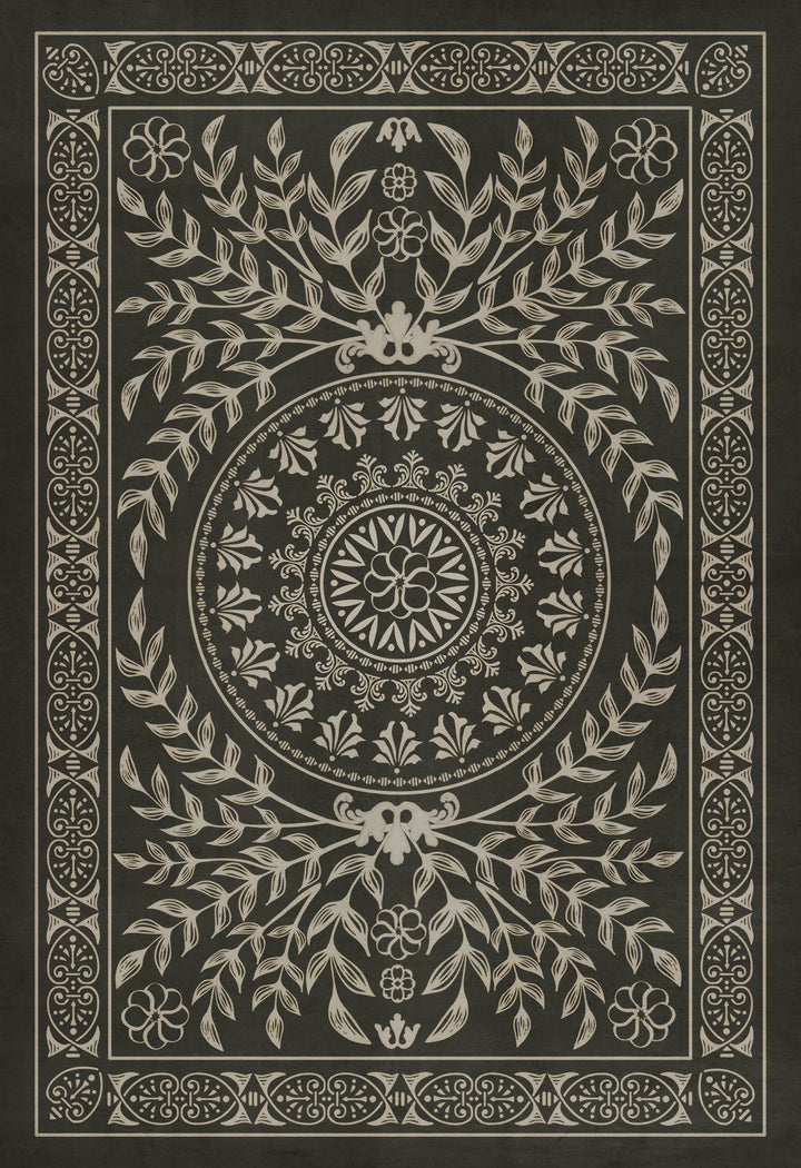 Vintage Vinyl Floorcloth Rug (Pattern 40 Villa Lante)