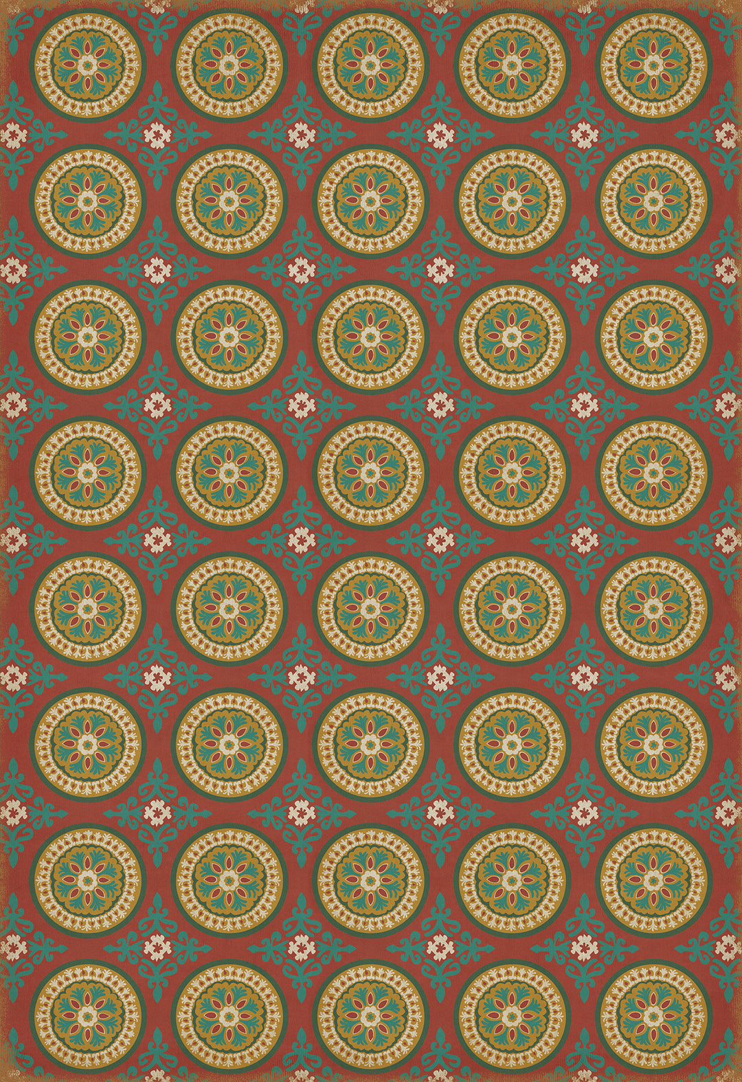 Vintage Vinyl Floorcloth Rug (Pattern 43 Awakening)