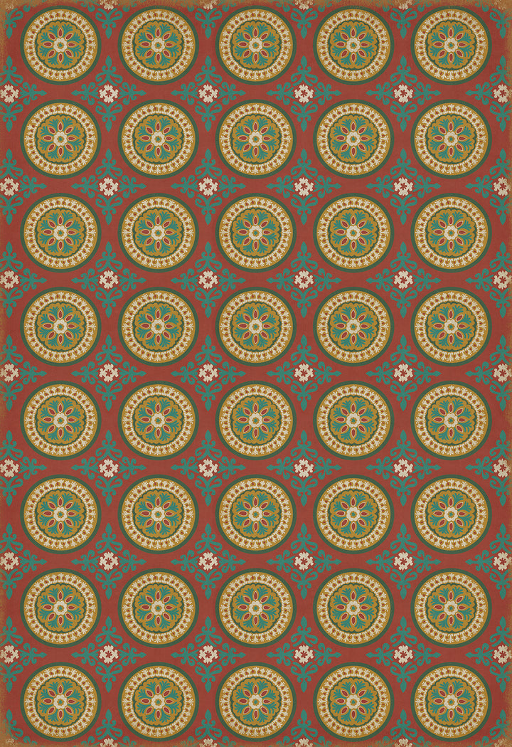 Vintage Vinyl Floorcloth Rug (Pattern 43 Awakening)