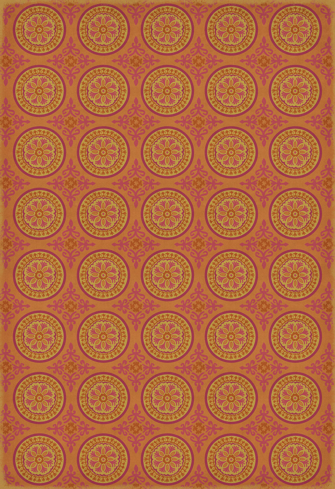 Vintage Vinyl Floorcloth Rug (Pattern 43 Enlightenment)