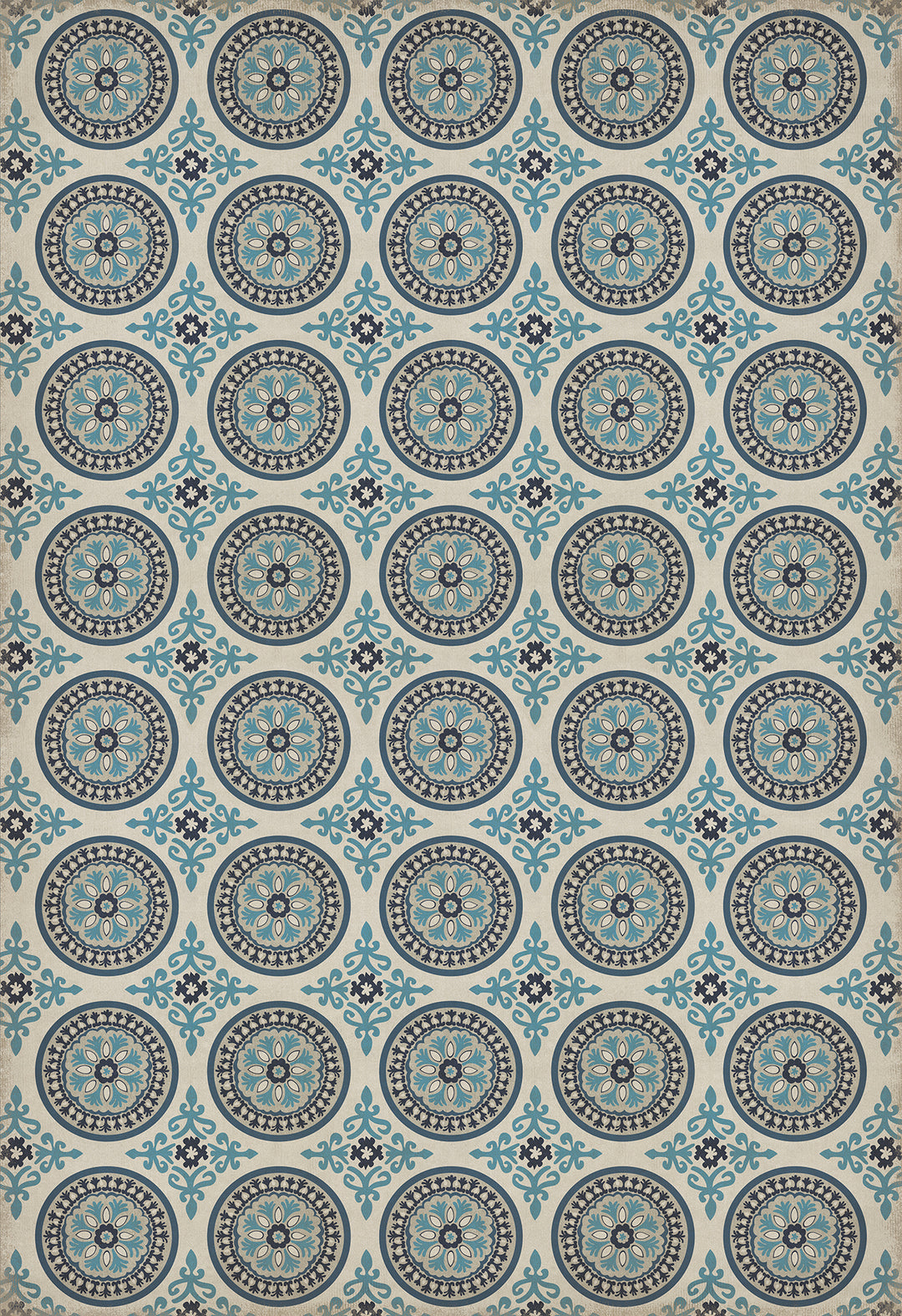 Vintage Vinyl Floorcloth Rug (Pattern 43 Epiphany)