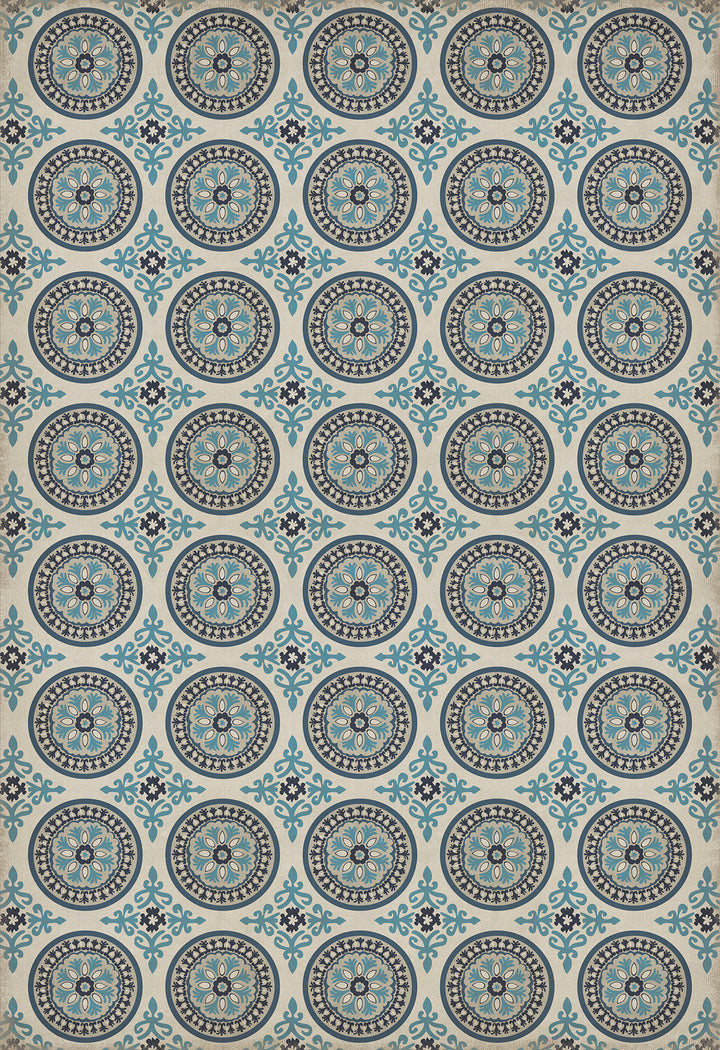 Vintage Vinyl Floorcloth Rug (Pattern 43 Epiphany)