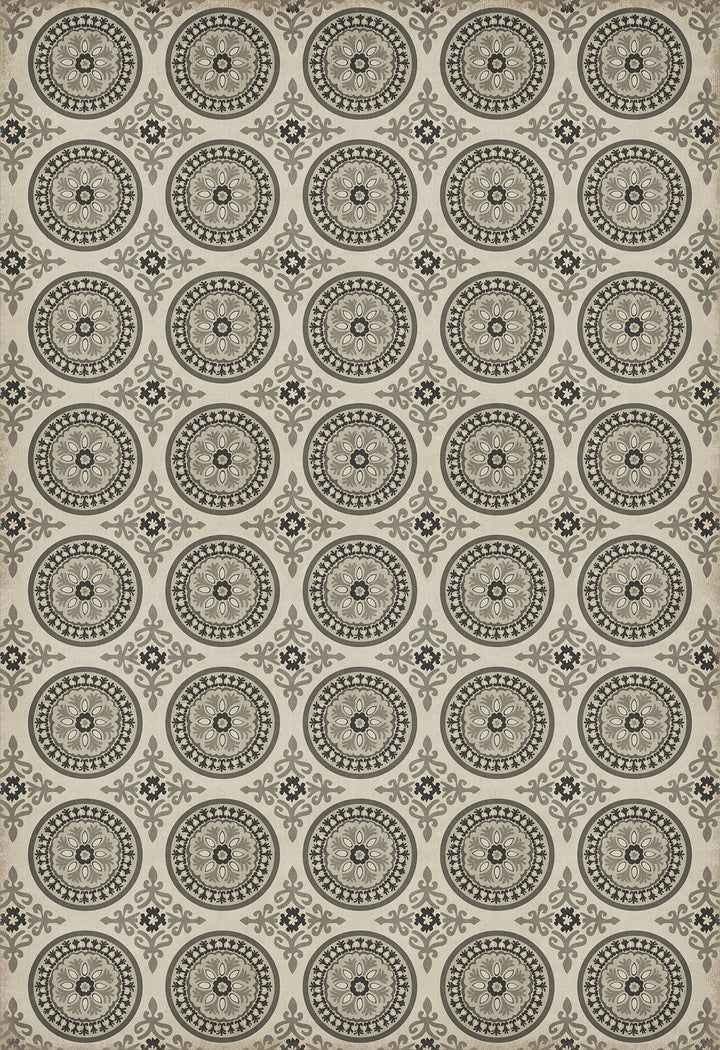 Vintage Vinyl Floorcloth Rug (Pattern 43 Peace)