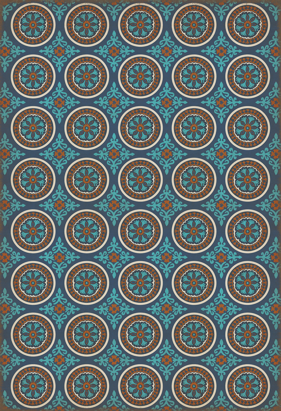 Vintage Vinyl Floorcloth Rug (Pattern 43 Samadi)