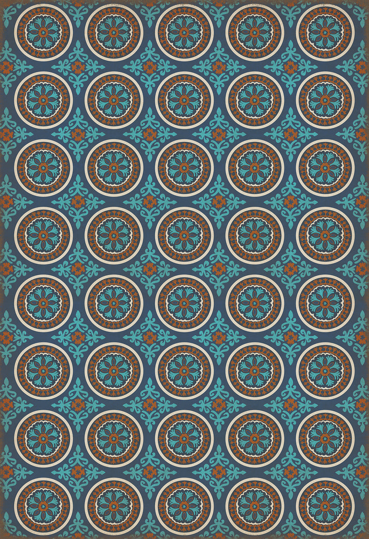 Vintage Vinyl Floorcloth Rug (Pattern 43 Samadi)