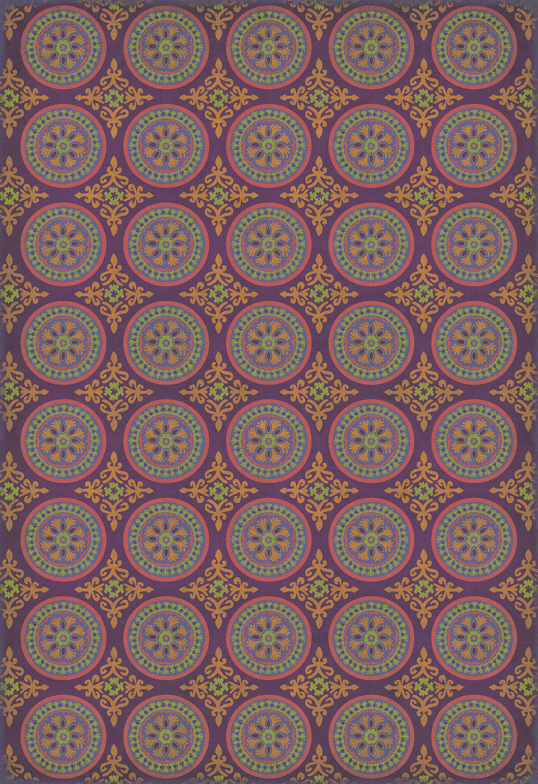 Vintage Vinyl Floorcloth Rug (Pattern 43 Samsara)