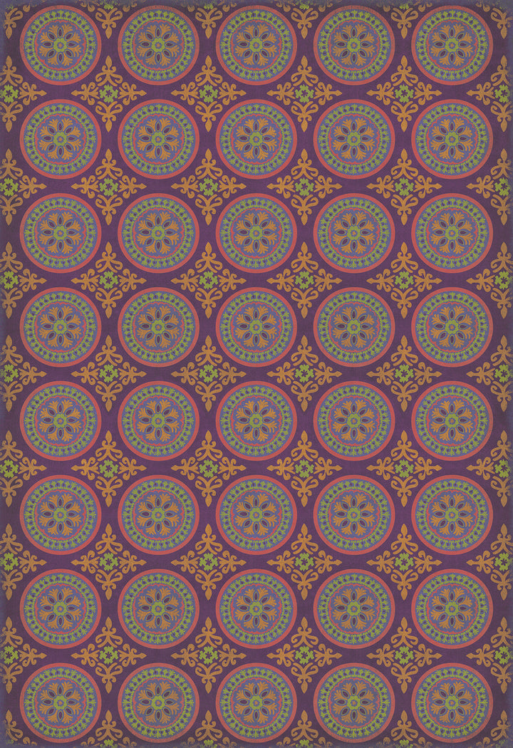 Vintage Vinyl Floorcloth Rug (Pattern 43 Samsara)