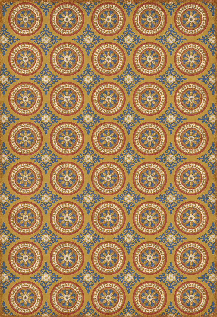 Vintage Vinyl Floorcloth Rug (Pattern 43 Sublime)