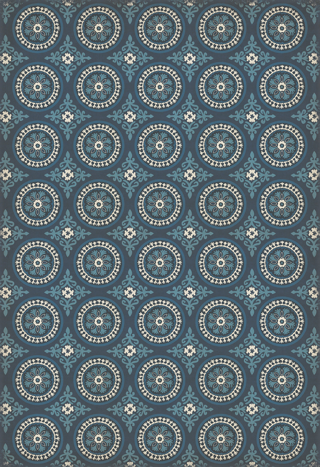 Vintage Vinyl Floorcloth Rug (Pattern 43 Zen)