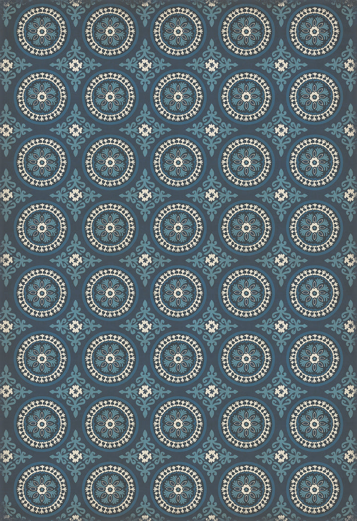 Vintage Vinyl Floorcloth Rug (Pattern 43 Zen)