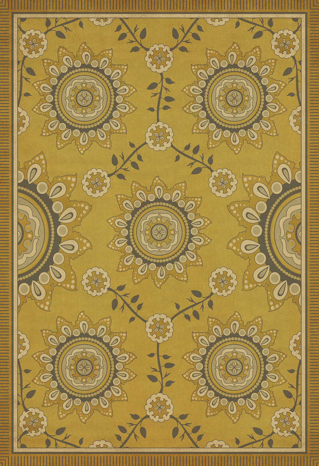 Vintage Vinyl Floorcloth Rug (Pattern 44 Holein)